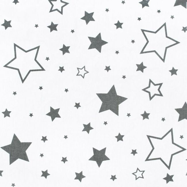 Perna alaptare, New Baby, Cu husa detasabila, In forma de C, Bumbac, Diametru 16 cm, Lungime in jurul circumferintei 285 cm, Stars White/Grey BYN35211