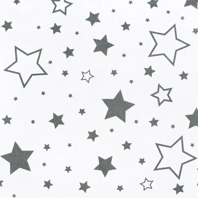 Perna alaptare, New Baby, Cu husa detasabila, In forma de C, Bumbac, Diametru 16 cm, Lungime in jurul circumferintei 285 cm, Stars White/Grey BYN35211