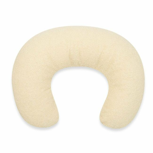 Perna alaptare, New Baby, Teddy, Bumbac+tesatura teddy, 100% antialergic, Husa detasabila, 60x45x18 cm, 0 luni+, Cream BYN55634