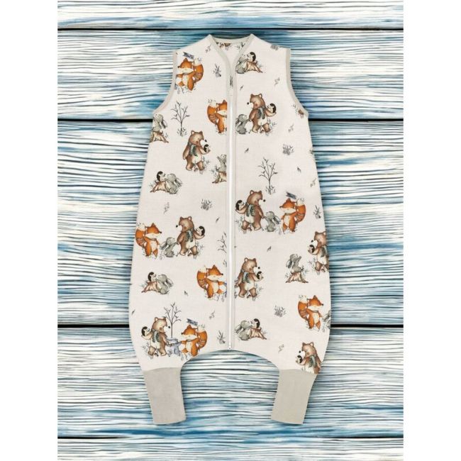 Sac de dormit, MimiNu, Cu picioruse, De iarna, Din bumbac certificat Oeko Tex Standard 100, Cu fermoar pe mijloc, 103 cm, 2-6 ani, 2.5 Tog, Design, Time for fun BYN6426972026963