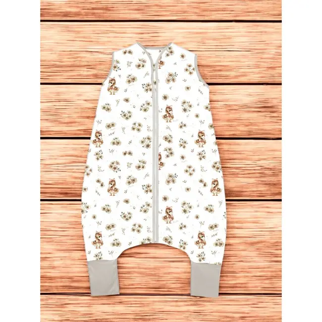 Sac de dormit, MimiNu, Cu picioruse, De iarna, Din bumbac certificat Oeko Tex Standard 100, Cu fermoar pe mijloc, 87 cm, 3 luni - 2.5 ani, 2.5 Tog, Design, Ducklings Beige BYN6426972026987