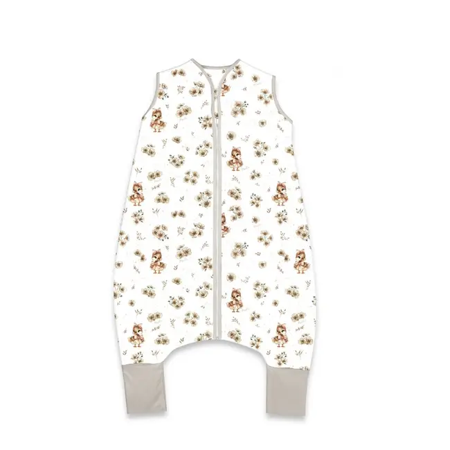 Sac de dormit, MimiNu, Cu picioruse, De iarna, Din bumbac certificat Oeko Tex Standard 100, Cu fermoar pe mijloc, 87 cm, 3 luni - 2.5 ani, 2.5 Tog, Design, Ducklings Beige BYN6426972026987