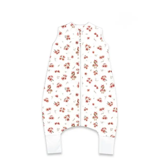 Sac de dormit, MimiNu, Cu picioruse, De iarna, Din bumbac certificat Oeko Tex Standard 100, Cu fermoar pe mijloc, 87 cm, 3 luni - 2.5 ani, 2.5 Tog, Design, Ducklings Powdery Pink BYN6426972026970