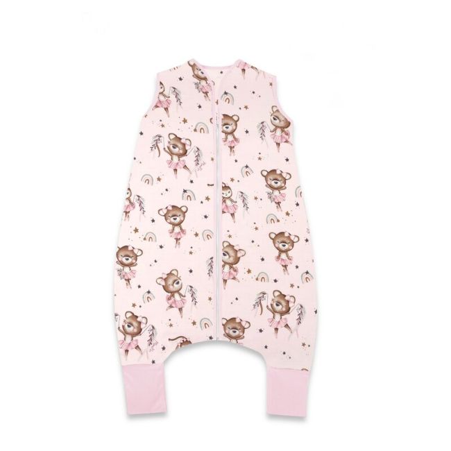 Sac de dormit, MimiNu, Cu picioruse, De iarna, Din bumbac certificat Oeko Tex Standard 100, Cu fermoar pe mijloc, 87 cm, 3 luni - 2.5 ani, 2.5 Tog, Design, Little Ballerina Pink BYN6426972026994