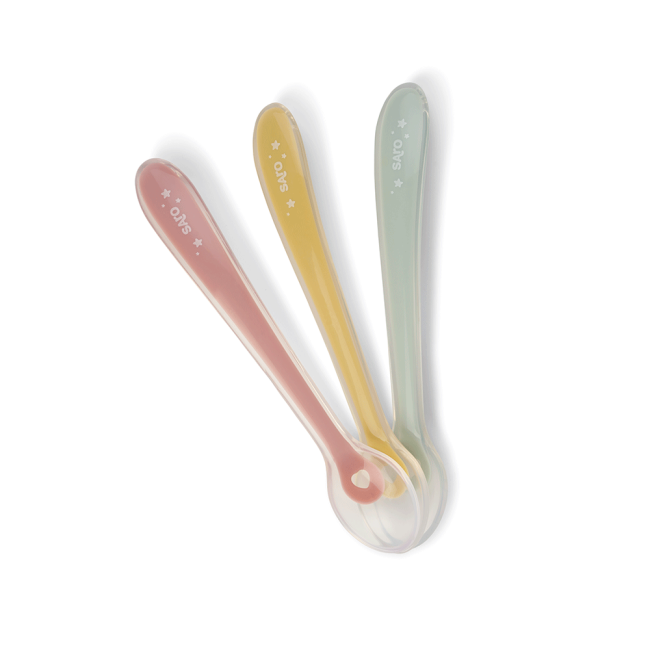Set 3 Lingurite Ergonomice Cu Varf Foarte Moale, Perfecte Pentru Primele Mese Ale Bebelusului Pjb52202