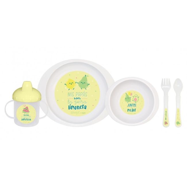Set Complet De Masa, 5 Piese,   La Pera Limonera,   Yellow Pjb8028