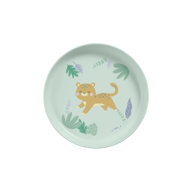 Set Complet De Masa, 5 Piese, Cu Ventuza, , œjungle Cheetahs,   Mint Pjb50641
