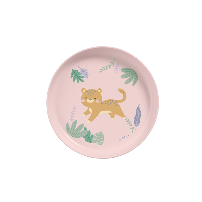 Set Complet De Masa, 5 Piese, Cu Ventuza, , œjungle Cheetahs,   Rose Pjb50642