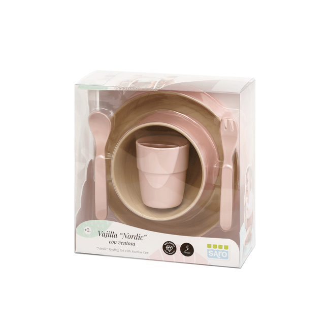Set Complet De Masa, 5 Piese, Cu Ventuza,   Nordic   Rose Pjb50542