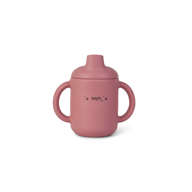 Set Diversificare Bebelusi, Silicon Alimentar Premium, 4 Piese ,   Farfurie Sectionata, Lingurita, Furculita, Cana ,    , œfood  Fun,   Pink Pjb17603