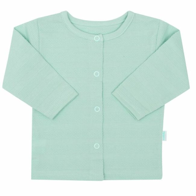 Set pentru bebe, New Baby, I AM, 7 piese, Cu botosei, jacheta maneca lunga, caciulita, body cu maneca lunga, pantalonasi si salopeta cu botosei si manusi, 100% bumbac, Marime 56, 0-3 luni, Mint BYN49101