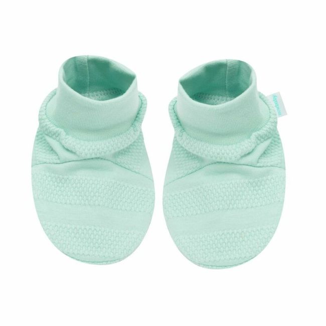 Set pentru bebe, New Baby, I AM, 7 piese, Cu botosei, jacheta maneca lunga, caciulita, body cu maneca lunga, pantalonasi si salopeta cu botosei si manusi, 100% bumbac, Marime 56, 0-3 luni, Mint BYN49101