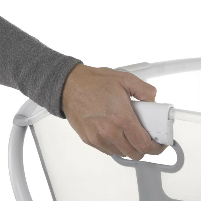 Cadita de baie cu pliere ultra-compacta, Jane, Oasis, Cu doua manere, 68 x 42 x 26 cm, Conform cu standardul european de siguranta EN 17072:2018, White BYN8420421090916