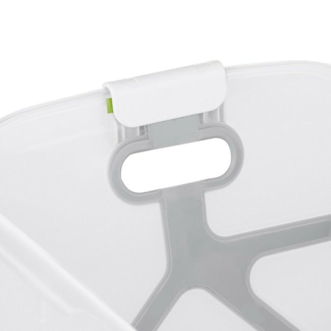 Cadita de baie cu pliere ultra-compacta, Jane, Oasis, Cu doua manere, 68 x 42 x 26 cm, Conform cu standardul european de siguranta EN 17072:2018, White BYN8420421090916