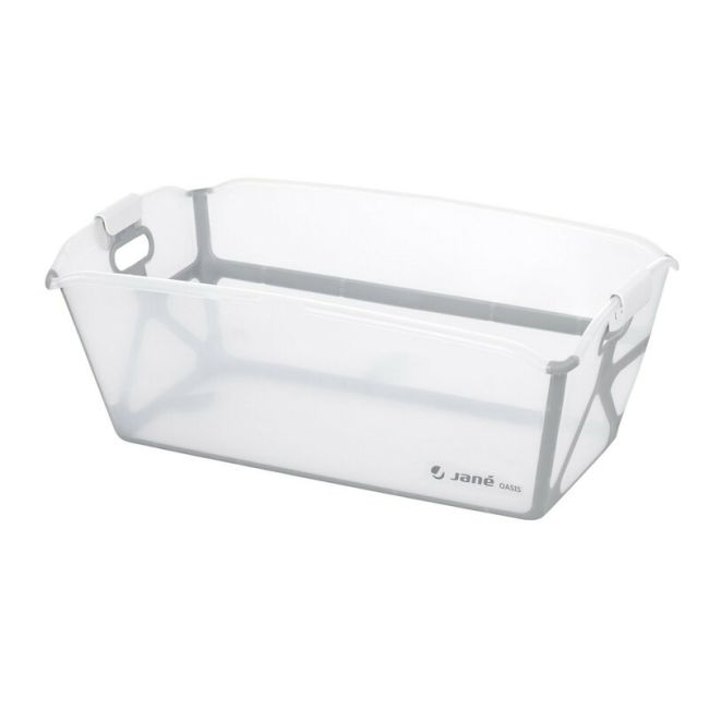 Cadita de baie cu pliere ultra-compacta, Jane, Oasis, Cu doua manere, 68 x 42 x 26 cm, Conform cu standardul european de siguranta EN 17072:2018, White BYN8420421090916