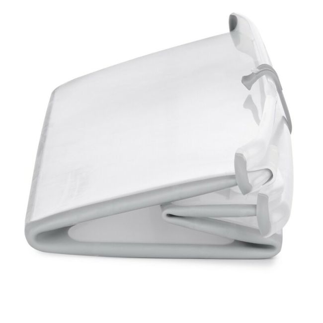 Cadita de baie cu pliere ultra-compacta, Jane, Oasis, Cu doua manere, 68 x 42 x 26 cm, Conform cu standardul european de siguranta EN 17072:2018, White BYN8420421090916