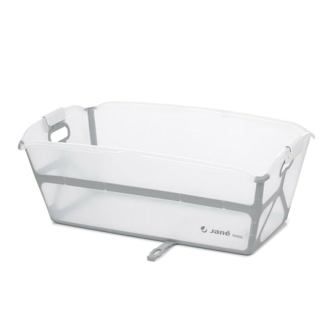 Cadita de baie cu pliere ultra-compacta, Jane, Oasis, Cu doua manere, 68 x 42 x 26 cm, Conform cu standardul european de siguranta EN 17072:2018, White BYN8420421090916