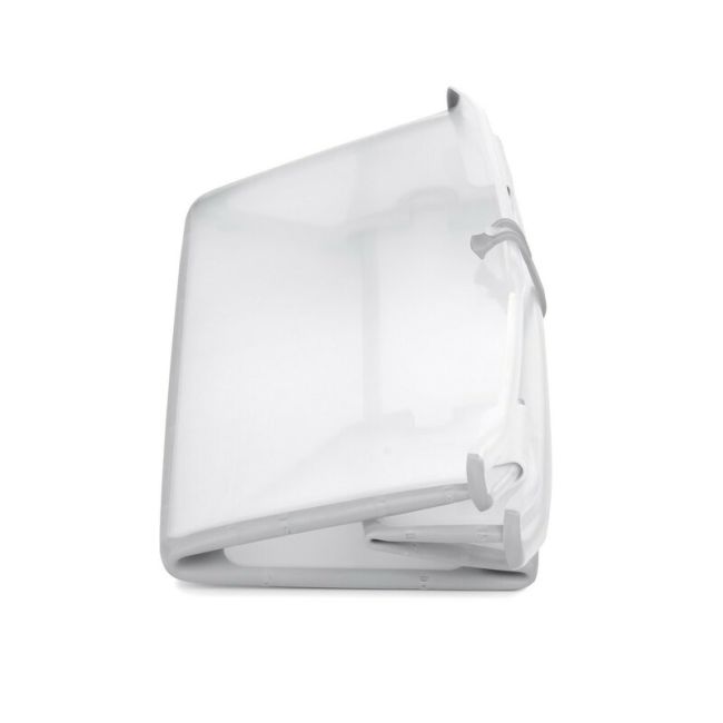 Cadita de baie cu pliere ultra-compacta, Jane, Oasis, Cu doua manere, 68 x 42 x 26 cm, Conform cu standardul european de siguranta EN 17072:2018, White BYN8420421090916