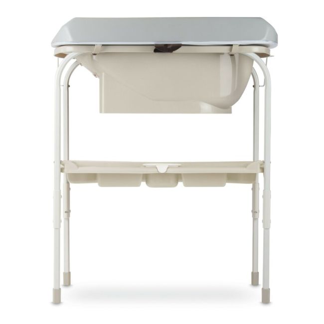 Cadita de baie cu suport, Jane, Flip, Cu 2 pozitii anatomice, Cu masuta de infasat, Cu tavita si compartimente pentru accesorii, Conform cu standardele europene EN 17072:2018EN 12221:2008+A1:2013, Iris BYN8420421087497