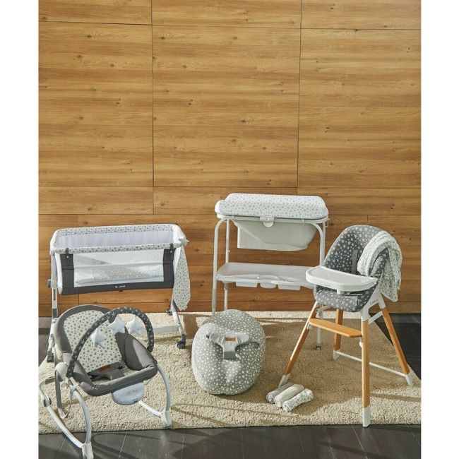 Cadita de baie cu suport, Jane, Flip, Cu 2 pozitii anatomice, Cu masuta de infasat, Cu tavita si compartimente pentru accesorii, Conform cu standardele europene EN 17072:2018EN 12221:2008+A1:2013, Star BYN8420421081662