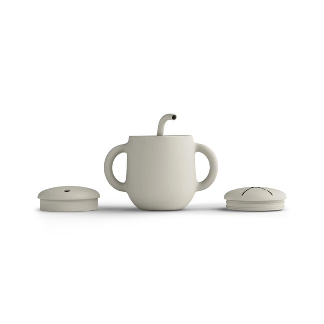 Cana De Antrenament, Cu Pai Flexibil, Din Silicon, Fara Bpa, Bps, Pvc Si Ftalati  2in1, 250 Ml, Cream Pjbcap_c