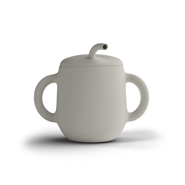 Cana De Antrenament, Cu Pai Flexibil, Din Silicon, Fara Bpa, Bps, Pvc Si Ftalati  2in1, 250 Ml, Cream Pjbcap_c