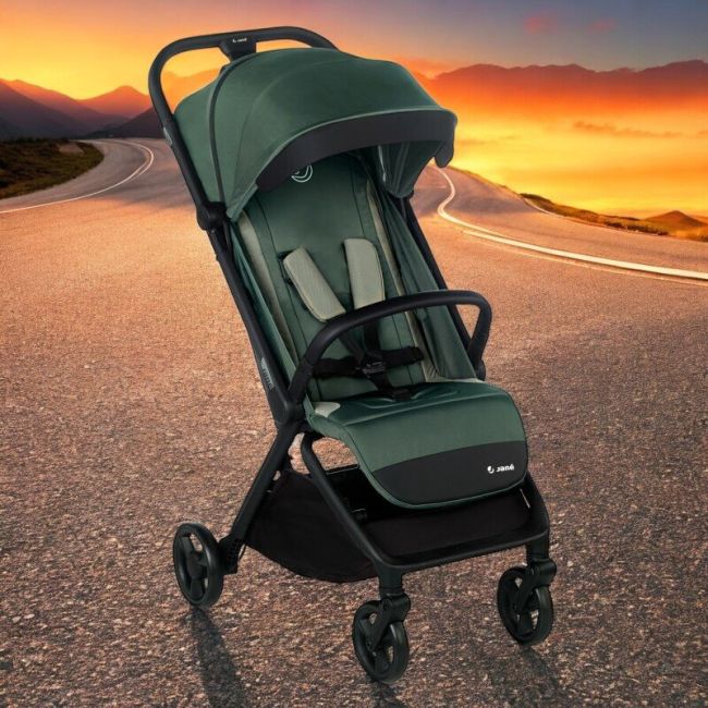 Carucior sport, Jane, Clap, Sistem compact de pliere care permite transportul caruciorului la bordul aeronavei, Cadru din aluminium, De la nastere pana la 26Kg, Conform cu standardul european EN 1888-2:2018+A1:2023, Botanic BYN8420421091999