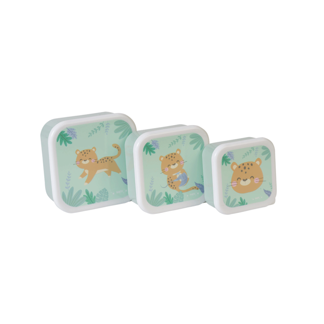 Caserola Pentru Pranz, Set 3 Bucati, Marimi Diferite,  , œjungle Cheetahs,   Mint Pjb70004