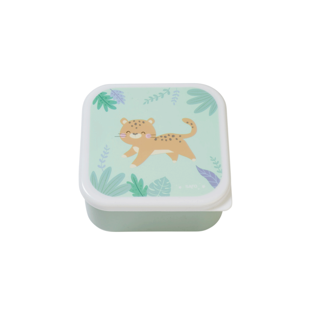 Caserola Pentru Pranz, Set 3 Bucati, Marimi Diferite,  , œjungle Cheetahs,   Mint Pjb70004