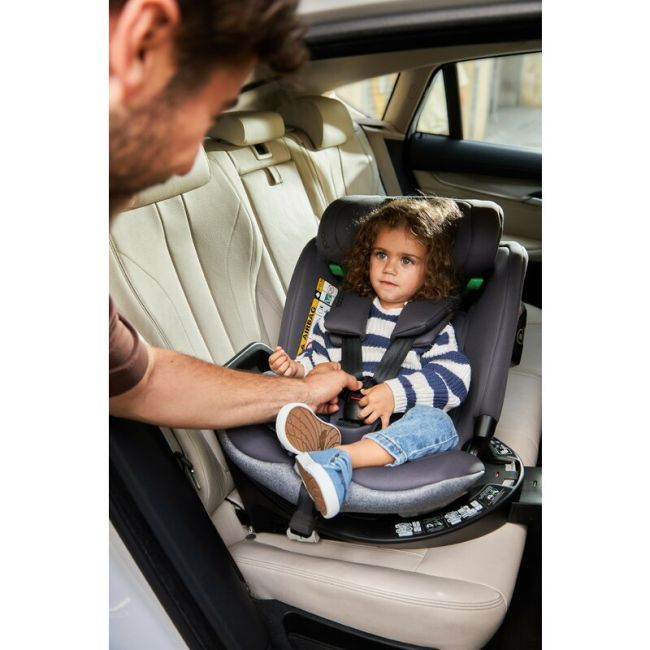 Scaun auto, Be Cool, Wagon I-Size, Rotire 360 grade, 40 - 150 cm, 0 - 36 kg, Cu Isofix si picior stabilizator, Cu protectie laterala de siguranta, Conform cu standardul european de securitate ECE R129, Carbon BYN8420421092736