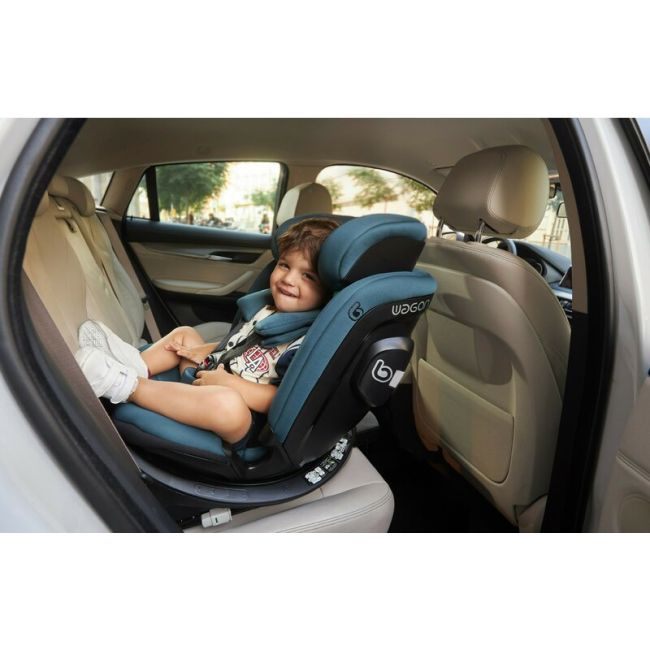 Scaun auto, Be Cool, Wagon I-Size, Rotire 360 grade, 40 - 150 cm, 0 - 36 kg, Cu Isofix si picior stabilizator, Cu protectie laterala de siguranta, Conform cu standardul european de securitate ECE R129, Carbon BYN8420421092736