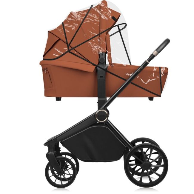 Carucior 2 in 1, Lionelo, Mika Plus, Cadru din aluminiu, Cu landou intarit si salteluta moale, Reversibil, Cu sistem de ventilatie 3D, Cu accesorii, Pana la 22 kg, Conform cu EN1888-1 EN1888-2, EN1466, Maro BYNLO-MIKA_PLUS_2IN1_BROWN_RUST