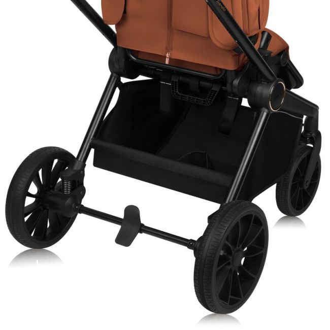 Carucior 2 in 1, Lionelo, Mika Plus, Cadru din aluminiu, Cu landou intarit si salteluta moale, Reversibil, Cu sistem de ventilatie 3D, Cu accesorii, Pana la 22 kg, Conform cu EN1888-1 EN1888-2, EN1466, Maro BYNLO-MIKA_PLUS_2IN1_BROWN_RUST