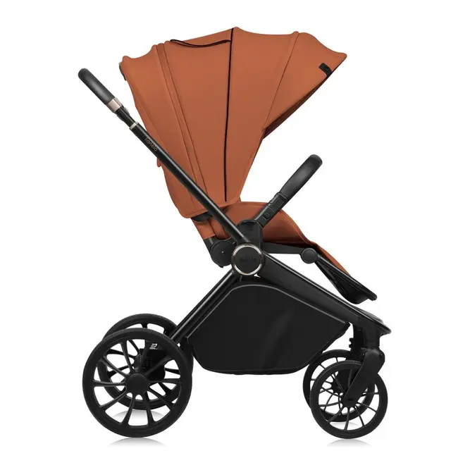 Carucior 2 in 1, Lionelo, Mika Plus, Cadru din aluminiu, Cu landou intarit si salteluta moale, Reversibil, Cu sistem de ventilatie 3D, Cu accesorii, Pana la 22 kg, Conform cu EN1888-1 EN1888-2, EN1466, Maro BYNLO-MIKA_PLUS_2IN1_BROWN_RUST