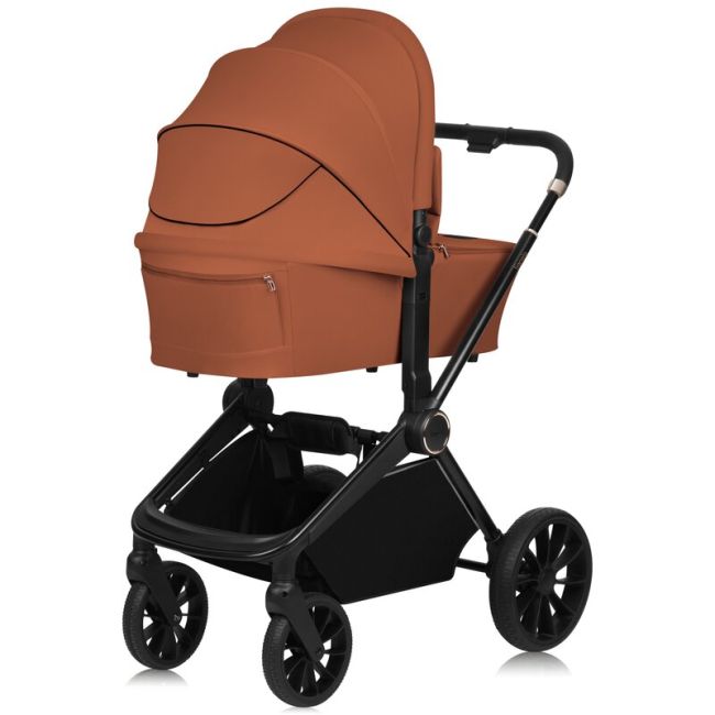 Carucior 2 in 1, Lionelo, Mika Plus, Cadru din aluminiu, Cu landou intarit si salteluta moale, Reversibil, Cu sistem de ventilatie 3D, Cu accesorii, Pana la 22 kg, Conform cu EN1888-1 EN1888-2, EN1466, Maro BYNLO-MIKA_PLUS_2IN1_BROWN_RUST