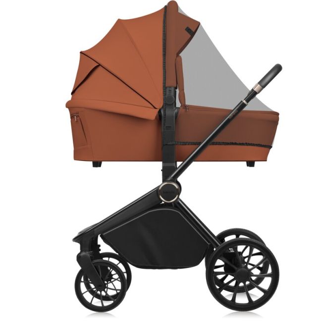 Carucior 2 in 1, Lionelo, Mika Plus, Cadru din aluminiu, Cu landou intarit si salteluta moale, Reversibil, Cu sistem de ventilatie 3D, Cu accesorii, Pana la 22 kg, Conform cu EN1888-1 EN1888-2, EN1466, Maro BYNLO-MIKA_PLUS_2IN1_BROWN_RUST