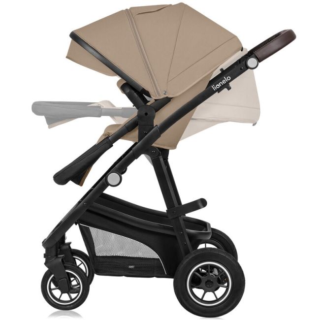 Carucior 3 in 1, Lionelo, Bianka, Transformabil, Cadru aluminiu, Cu landou si salteluta moale, Cu scoica auto testata ADAC, Cu multiple accesorii, Sustine 22 kg, 0 luni+, EN1466:2014+AC:2015, EN1888, Bej BYNLO-BIANKA_3IN1_BEIGE_SAND