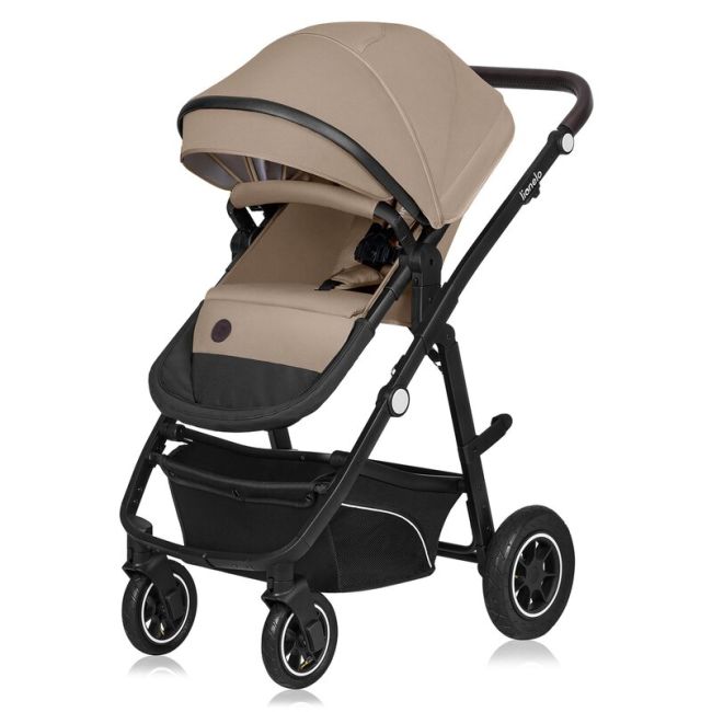 Carucior 3 in 1, Lionelo, Bianka, Transformabil, Cadru aluminiu, Cu landou si salteluta moale, Cu scoica auto testata ADAC, Cu multiple accesorii, Sustine 22 kg, 0 luni+, EN1466:2014+AC:2015, EN1888, Bej BYNLO-BIANKA_3IN1_BEIGE_SAND