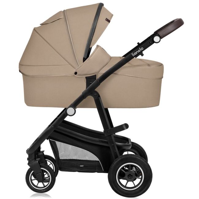 Carucior 3 in 1, Lionelo, Bianka, Transformabil, Cadru aluminiu, Cu landou si salteluta moale, Cu scoica auto testata ADAC, Cu multiple accesorii, Sustine 22 kg, 0 luni+, EN1466:2014+AC:2015, EN1888, Bej BYNLO-BIANKA_3IN1_BEIGE_SAND