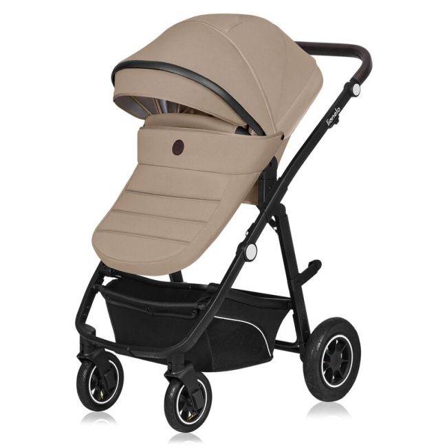 Carucior 3 in 1, Lionelo, Bianka, Transformabil, Cadru aluminiu, Cu landou si salteluta moale, Cu scoica auto testata ADAC, Cu multiple accesorii, Sustine 22 kg, 0 luni+, EN1466:2014+AC:2015, EN1888, Bej BYNLO-BIANKA_3IN1_BEIGE_SAND