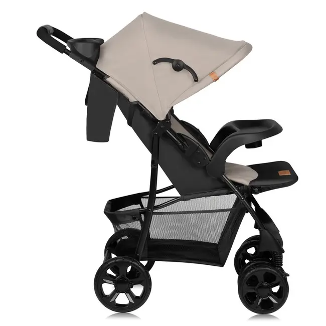 Carucior sport, Lionelo, Emma Plus, Cu tavita, 2 Suporturi pentru pahar, Geanta accesorii, Conform cu standardul european de securitate EN1888-1, Bej BYNLO-EMMA PLUS_BEIGE_LATTE