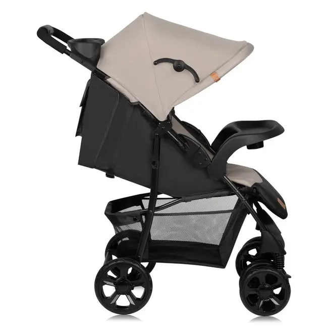 Carucior sport, Lionelo, Emma Plus, Cu tavita, 2 Suporturi pentru pahar, Geanta accesorii, Conform cu standardul european de securitate EN1888-1, Bej BYNLO-EMMA PLUS_BEIGE_LATTE
