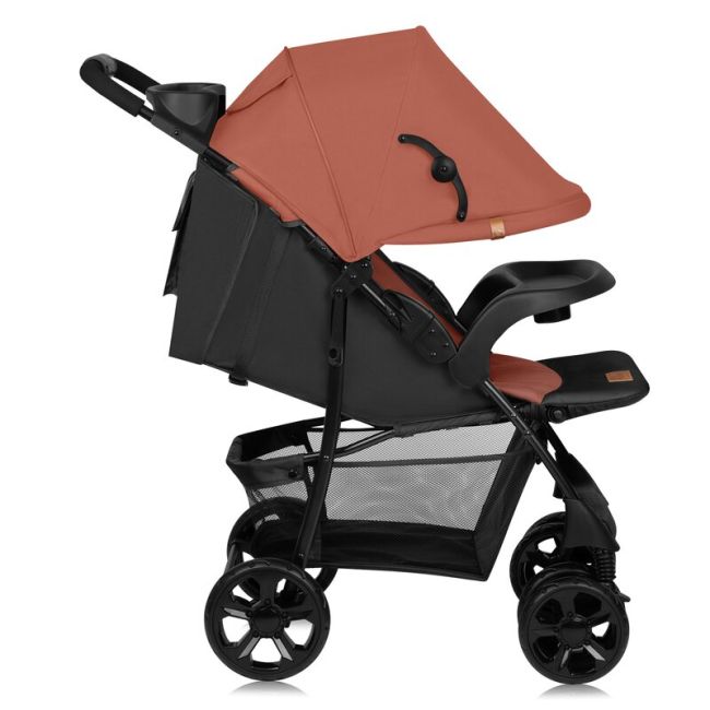 Carucior sport, Lionelo, Emma Plus, Cu tavita, 2 Suporturi pentru pahar, Geanta accesorii, Conform cu standardul european de securitate EN1888-1, Roz BYNLO-EMMA PLUS_CORAL_PINK