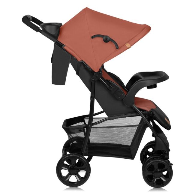 Carucior sport, Lionelo, Emma Plus, Cu tavita, 2 Suporturi pentru pahar, Geanta accesorii, Conform cu standardul european de securitate EN1888-1, Roz BYNLO-EMMA PLUS_CORAL_PINK