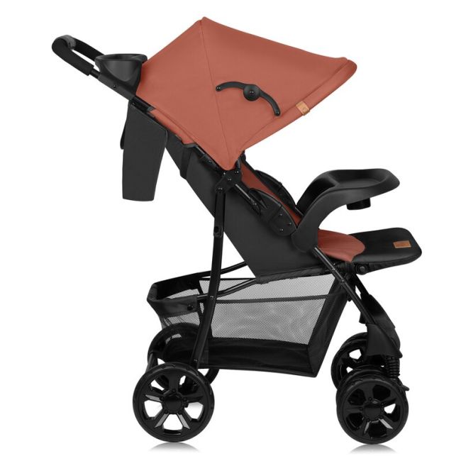 Carucior sport, Lionelo, Emma Plus, Cu tavita, 2 Suporturi pentru pahar, Geanta accesorii, Conform cu standardul european de securitate EN1888-1, Roz BYNLO-EMMA PLUS_CORAL_PINK