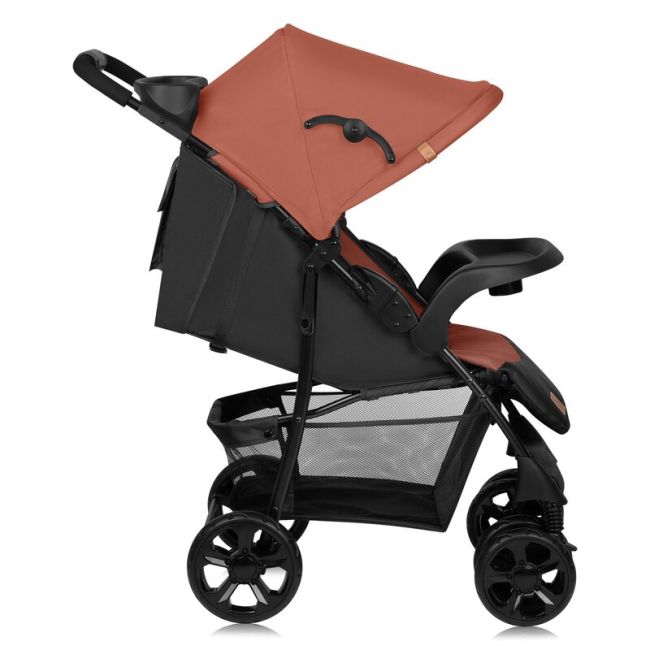 Carucior sport, Lionelo, Emma Plus, Cu tavita, 2 Suporturi pentru pahar, Geanta accesorii, Conform cu standardul european de securitate EN1888-1, Roz BYNLO-EMMA PLUS_CORAL_PINK