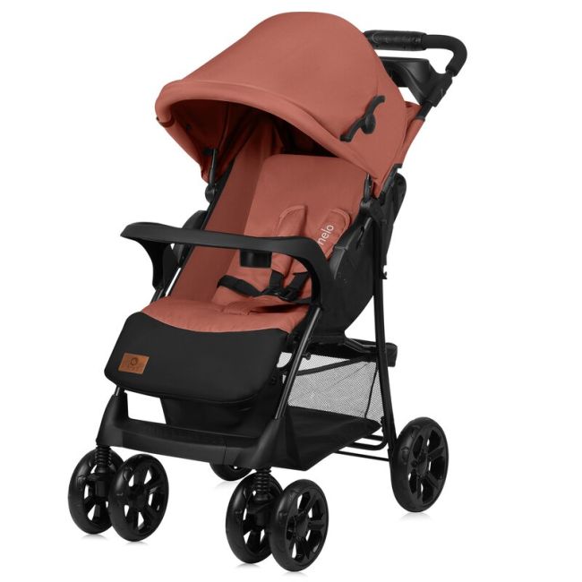 Carucior sport, Lionelo, Emma Plus, Cu tavita, 2 Suporturi pentru pahar, Geanta accesorii, Conform cu standardul european de securitate EN1888-1, Roz BYNLO-EMMA PLUS_CORAL_PINK