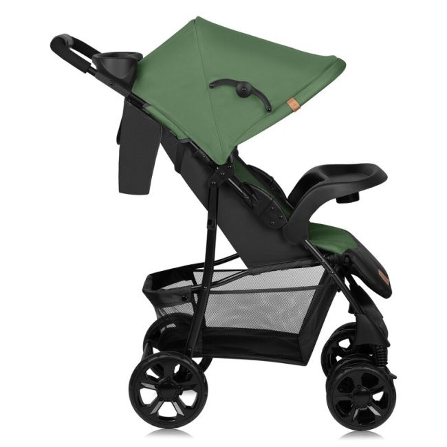 Carucior sport, Lionelo, Emma Plus, Cu tavita, 2 Suporturi pentru pahar, Geanta accesorii, Conform cu standardul european de securitate EN1888-1, Verde BYNLO-EMMA PLUS_GREEN_EMERALD