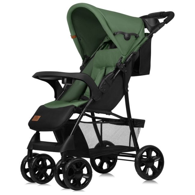 Carucior sport, Lionelo, Emma Plus, Cu tavita, 2 Suporturi pentru pahar, Geanta accesorii, Conform cu standardul european de securitate EN1888-1, Verde BYNLO-EMMA PLUS_GREEN_EMERALD