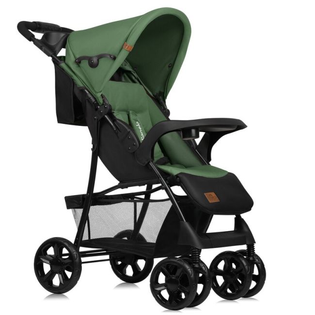 Carucior sport, Lionelo, Emma Plus, Cu tavita, 2 Suporturi pentru pahar, Geanta accesorii, Conform cu standardul european de securitate EN1888-1, Verde BYNLO-EMMA PLUS_GREEN_EMERALD